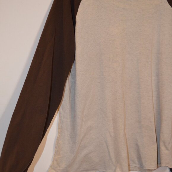 OLD NAVY Cotton Indonesia Brown Cream Long Sleeves Raglan T-Shirt Uni-sex Large - Picture 5 of 6